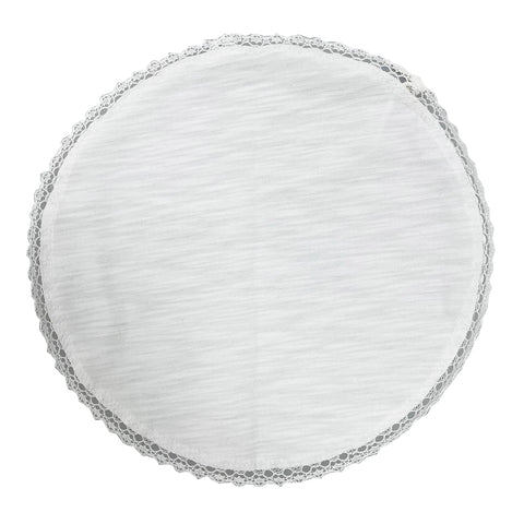8-inch-white, Women's Slub Knit with Lace Veil SKL