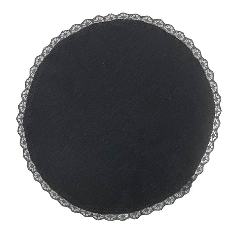 8-inch-black, Women's Slub Knit with Lace Veil SKL