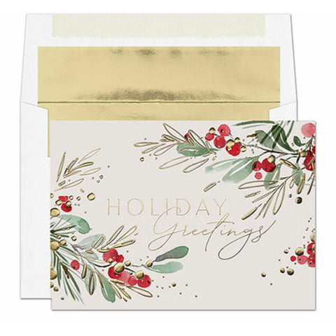 Greens and Berries Boxed Christmas Cards 1002600