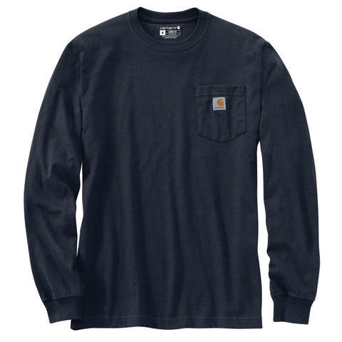 Front of Carhartt men's Irvine Relaxed Fit Carhartt Original Logo men's long-sleeve tee shirt