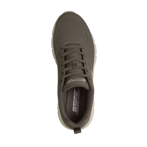 Top View of Skechers men's BOBS Sport B Flex Arctic Edge shoe in DarkTaupe