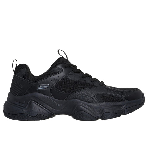 Skechers men's BOBS Sport Diego Fusion Motion shoe in black side view