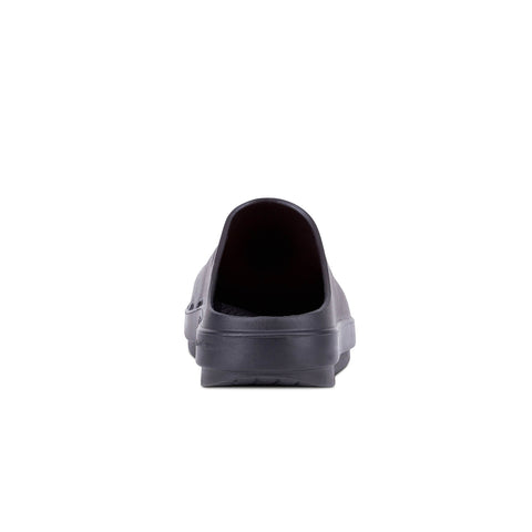 OOFOS OOcloog black clog heel view
