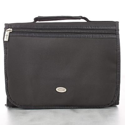 Black Micro-Fiber Tri-fold Organizer Bible Cover BBL155