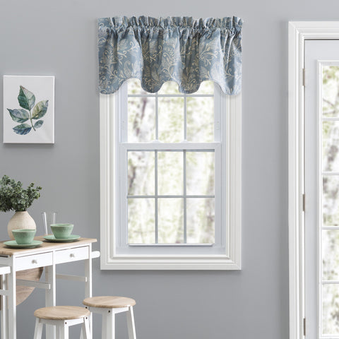 blue, Lexington Leaf Scallop Valance 122