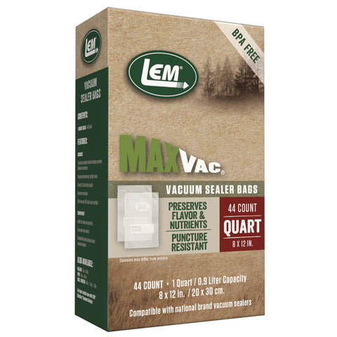 MAXVAC QUART VACUUM SEALER BAGS 44CT
1387
