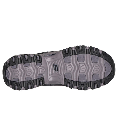 Sole of Skechers women's D'Lites - Modern Classic black & charcoal shoe