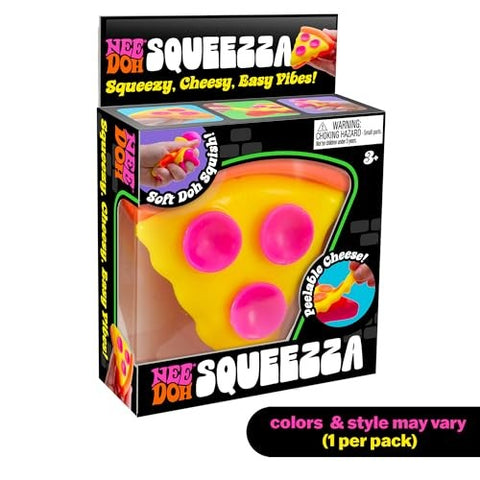 NeeDoh Squeezza pizza shaped squeeze toy in package