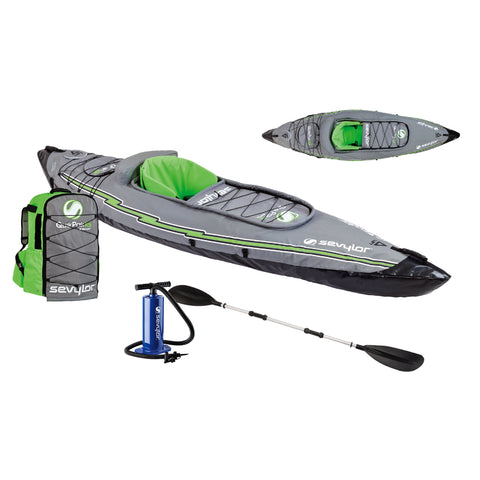 Coleman Sevylor K5 QuikPak Inflatable Kayak showing kit pieces