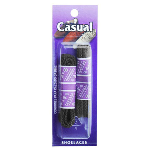 Black Round Braided Casual Shoe Laces 1648TP