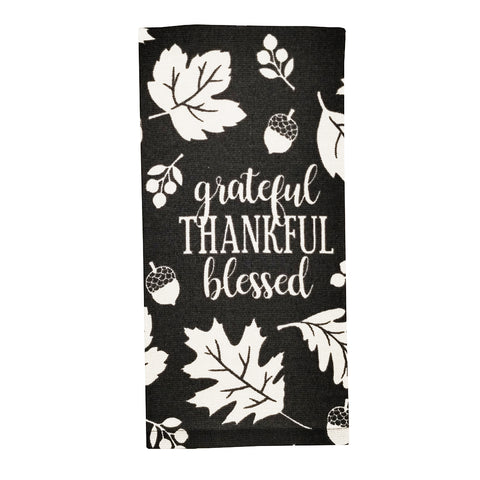 Gratitude Leaves Dual Kitchen Towel 18372