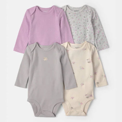 Baby Girls' 4-Pack Swan Floral Long-Sleeve Bodysuits 1V386610