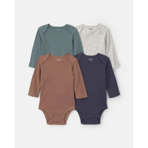 Baby Boys' 4-Pack Long-Sleeve Bodysuits 1V526510