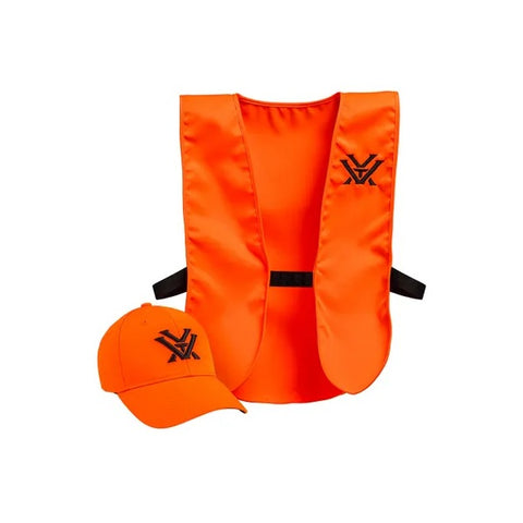 Vortex blaze orange hunting vest & baseball cap in youth sizes