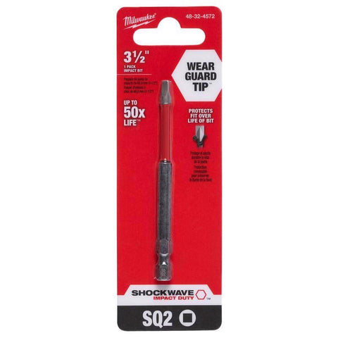 Shockwave Square #2 X 3-1/2 in. L Impact Power Bit Steel 1 pc