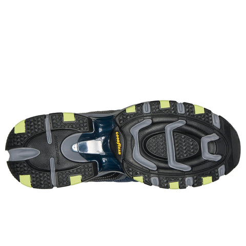 Sole of Skechers men's Vigor 3.0 shoe in gray & navy