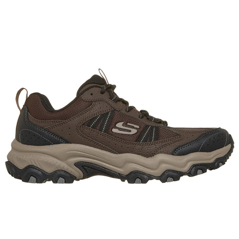 Side view of Skechers men's Stamina All-Terrain Upper Stitch shoe in brown