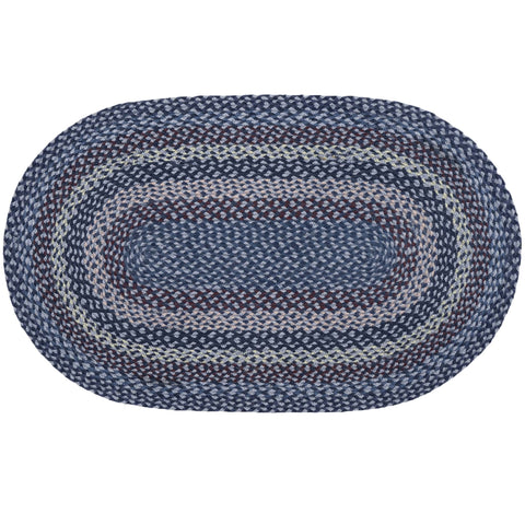 Braided Oval Rug Blue/Gray/Burgundy C-913 
27 x 45