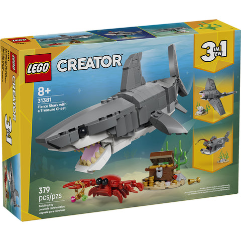 LEGO Creator Fierce Shark with a Treasure Chest Toy 31381