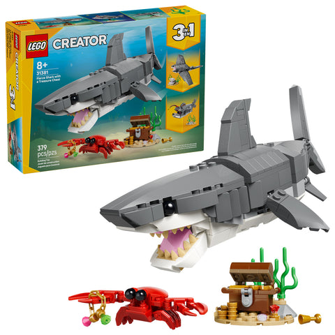 LEGO Creator Fierce Shark with a Treasure Chest Toy 31381