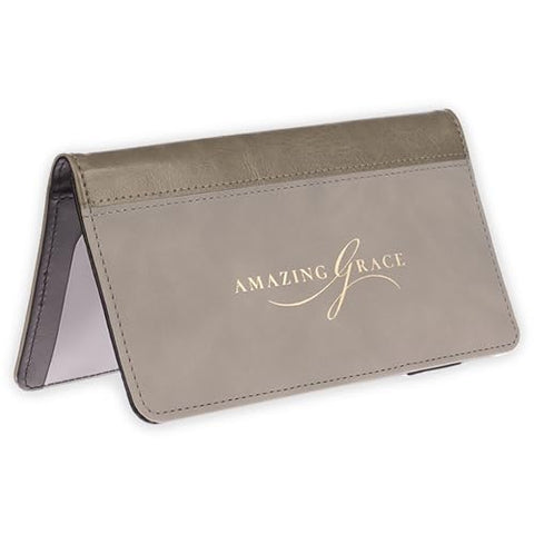 Amazing Grace Taupe Faux Leather Checkbook Wallet CHB073