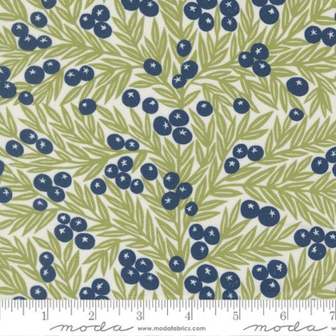 cream, Garden Series Collection Blueberries Cotton Fabric 3325