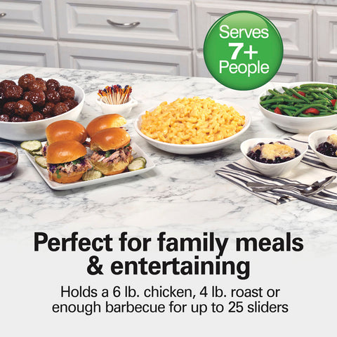 Cooking capacity info for Hamilton Beach 6-quart programmable black slow cooker