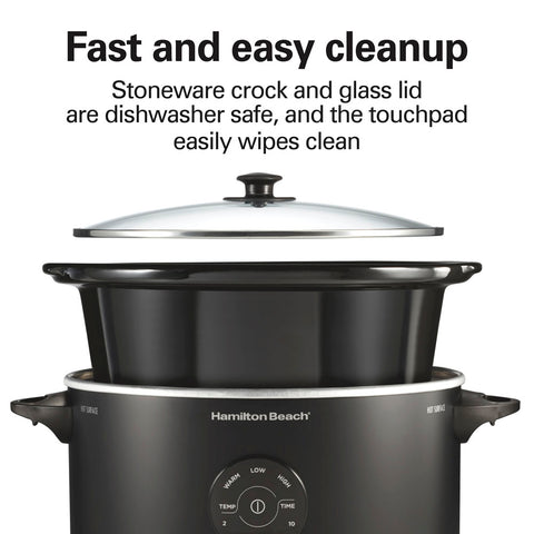 Parts of Hamilton Beach 6-quart programmable black slow cooker