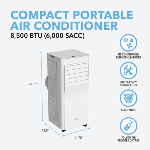 8,500 BTU Compact Portable Air Conditioner 