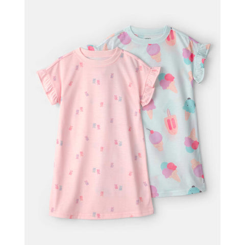 Girls' Short-Sleeve 2-Piece Ice Cream Night Gown 3U655910