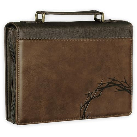 Crown of Thorns Brown Faux Leather Classic Bible Cover BBM864