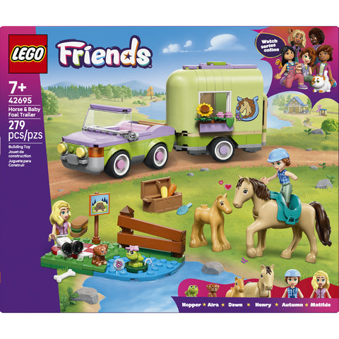 LEGO Friends Horse & Baby Foal Trailer Toy Set 42695