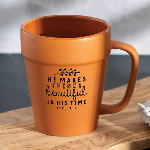 he makes things beautiful, Flower Pot Mugs 43