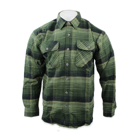 Good Traditions men's Bartlett Heavy Brawny flannel shirt in forest green plaid