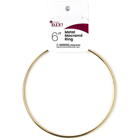 6-inch gold macrame ring