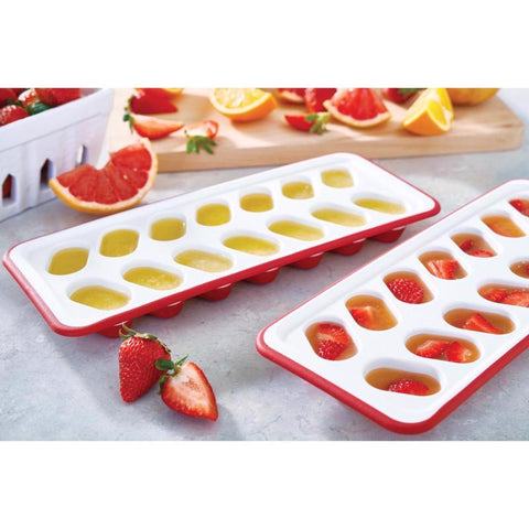 Red/White Ice Tray 2122588 filled with juices and fruit