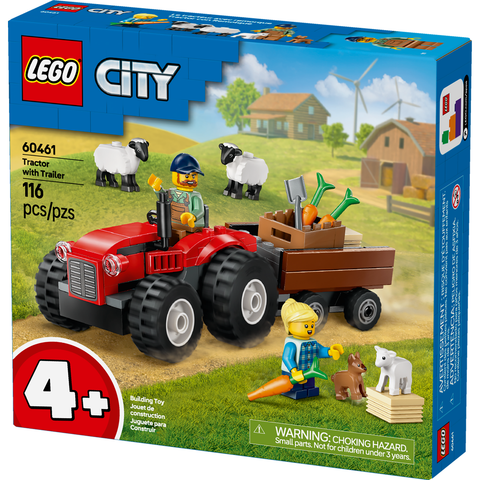 LEGO City Red Farm Tractor with Trailer & Sheep Toy, Playset for Kids 60461
