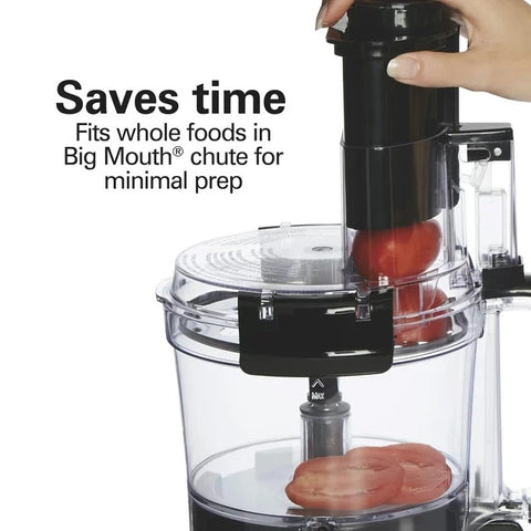 Saves time; Fits whole foods in Big Mouth chute for minimal prep