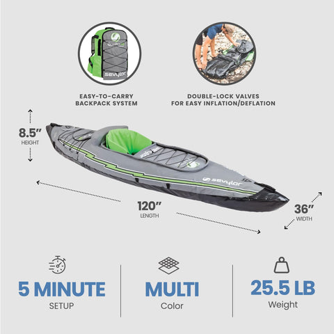 Details about Sevylor K5 QuikPak Inflatable Kayak