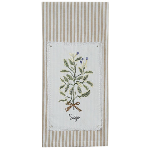 Sage Embroidered Dishtowel