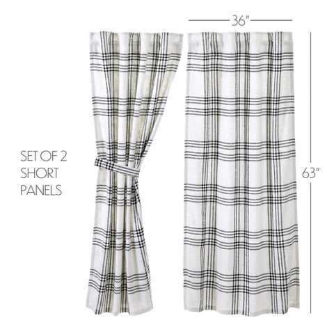 Black Plaid Panels Set of 2 80300