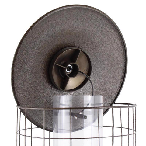 Metal top of Perky-Pet The Preserve bird feeder
