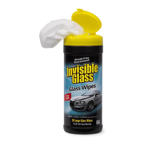 8-Count Invisible Glass Large Glass Cleaning Wipes package with top open