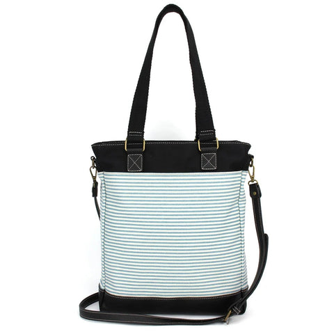 Back of Chala Handbags Blue Butterfly Work Tote bag