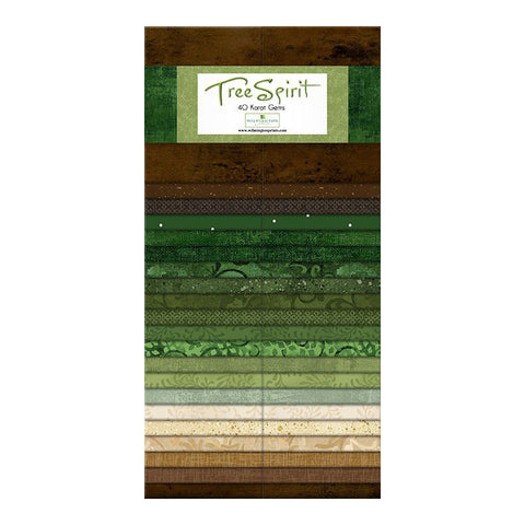 tree spirit, Pre-cut Cotton Fabric Karat Gems Strips 842