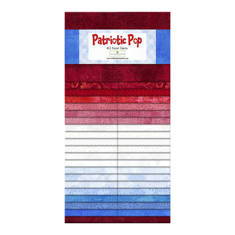 patriotic pop, Pre-cut Cotton Fabric Karat Gems Strips 842