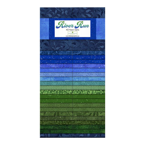 river run, Pre-cut Cotton Fabric Karat Gems Strips 842