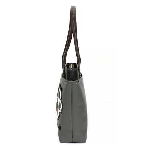 Side view of Chala Handbags Pawprint Deluxe Everyday Tote bag