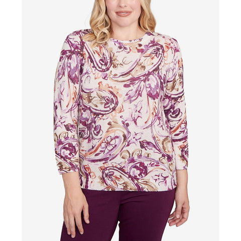 Women's Shimmer Paisley Crew Neck Sweater 14162