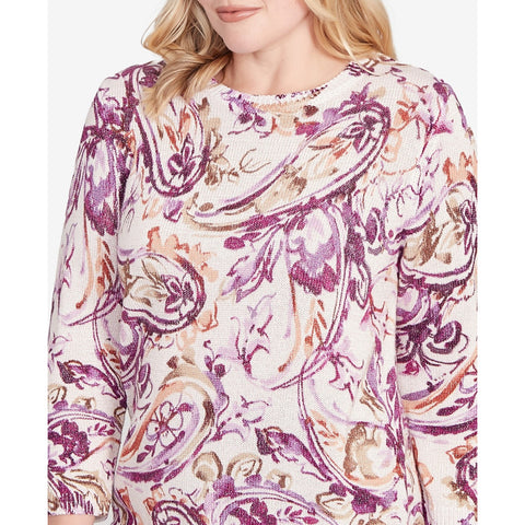 Women's Shimmer Paisley Crew Neck Sweater 14162